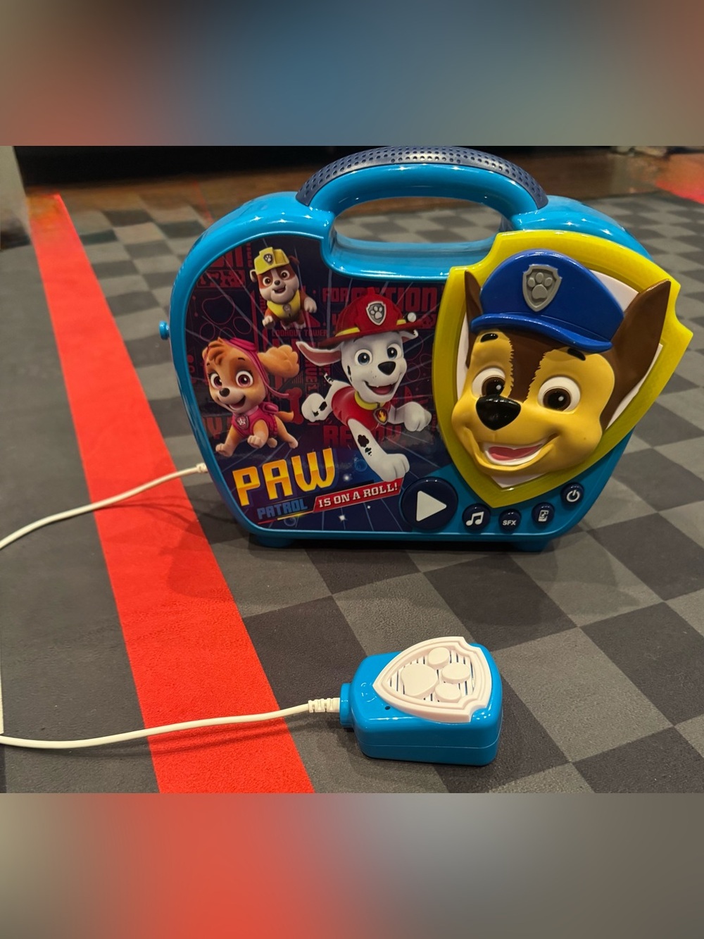 PAW Patrol Musical Boombox w/ Microphone | Chase | Working | Kids Music Player - Picture 4 of 5